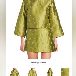 NWT Dillards Green Mini Skirt with Star Embellishments